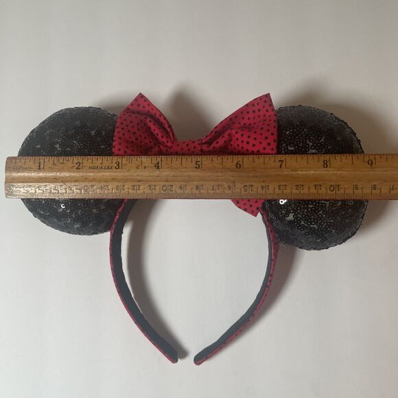Disney Minnie Mouse Ears Headband Red Now, Sequence Black - Picture 9 of 9